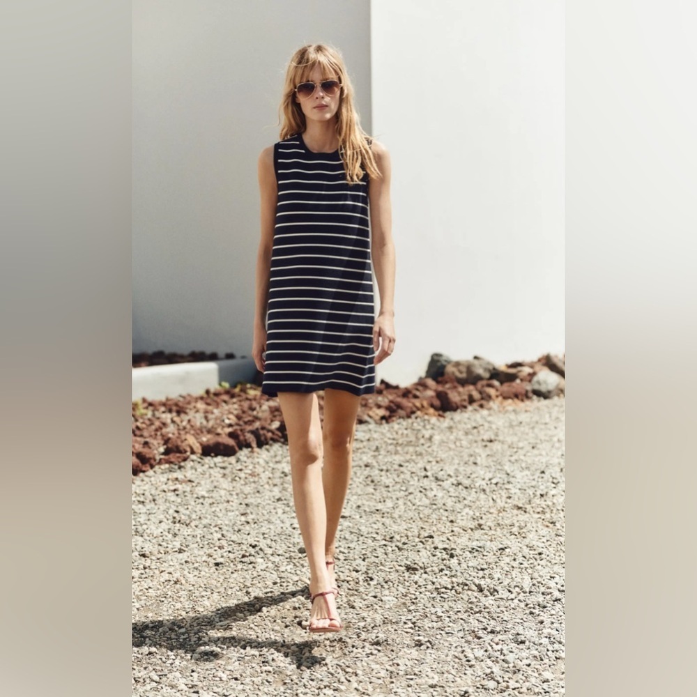 Zara Striped Knit Sleeveless Mini Dress Size Large NWT